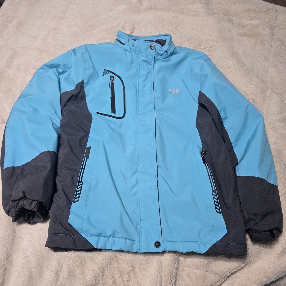 Cozy Warm Waterproof Kid Winter Jacket, aqua blue, Wantdo Kid's Size 14-16 L